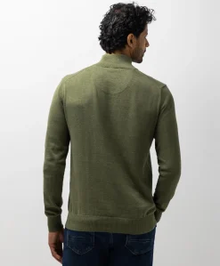 Heren trui met rits groen