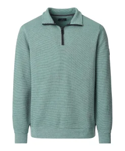 Heren trui met rits groen