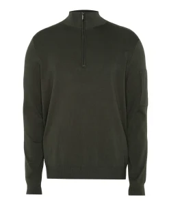 Heren trui met rits groen