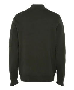 Heren trui met rits groen