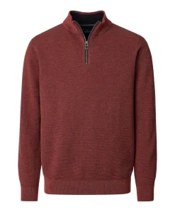 Heren trui met rits rood