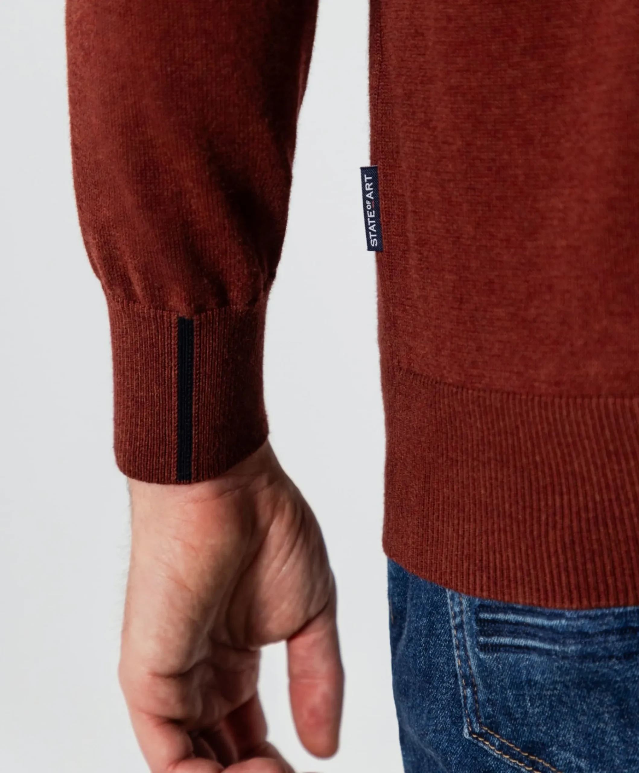 Heren trui met rits rood