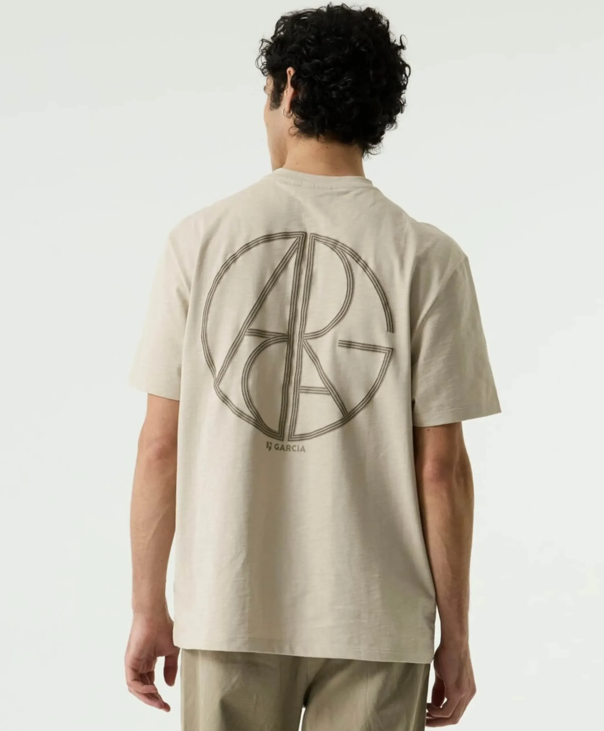 Heren T-shirt beige