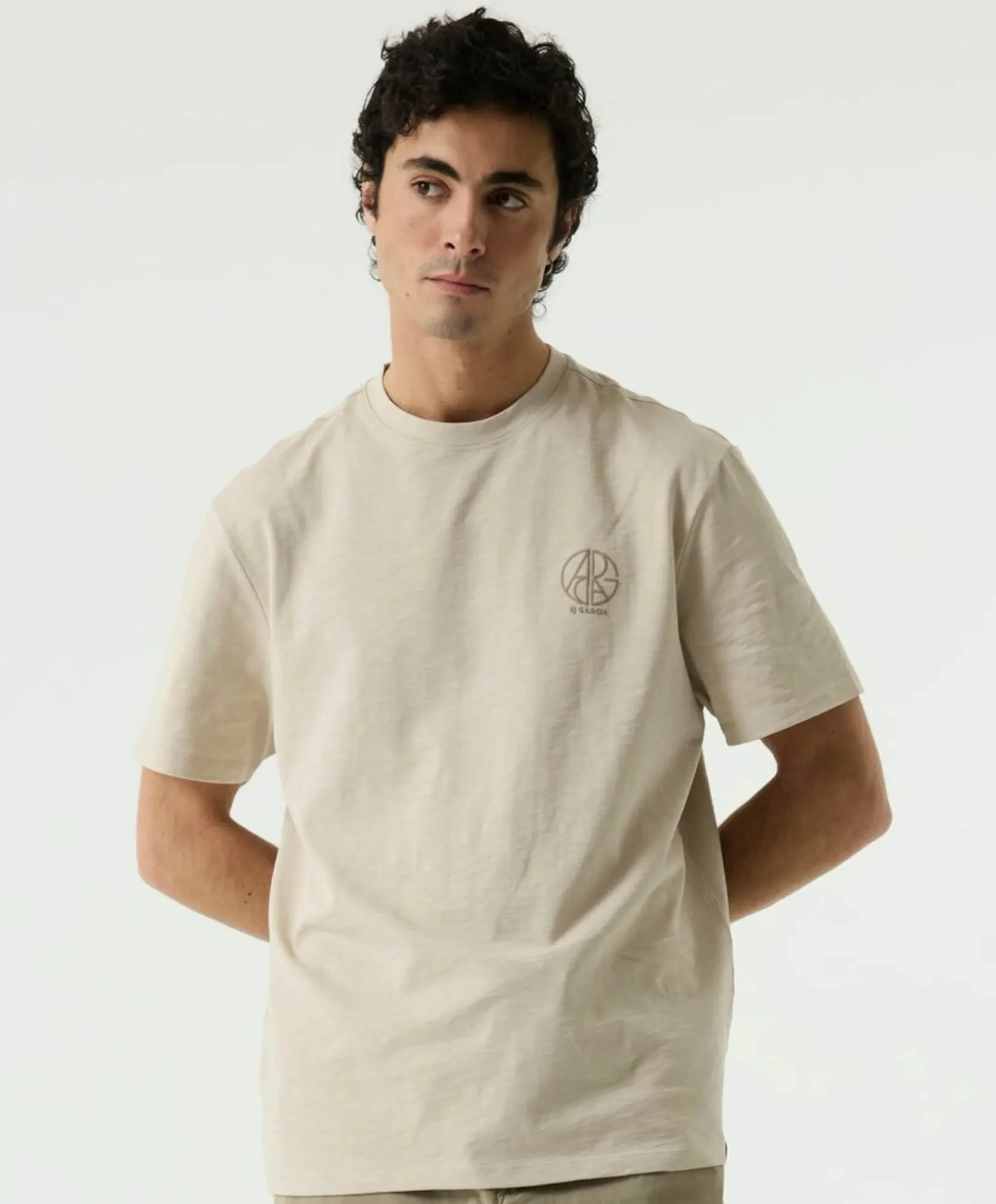 Heren T-shirt beige
