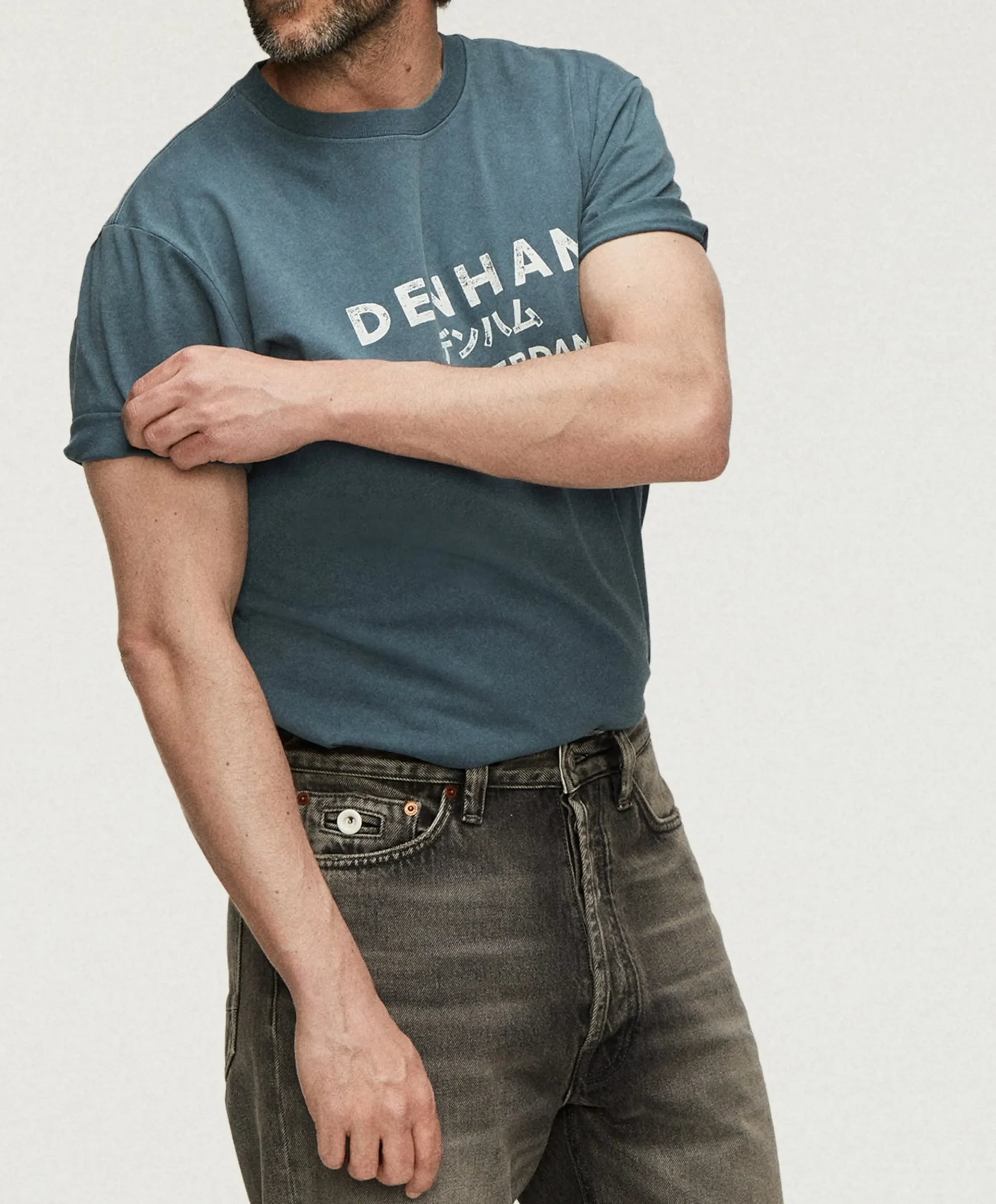 Heren T-shirt blauw
