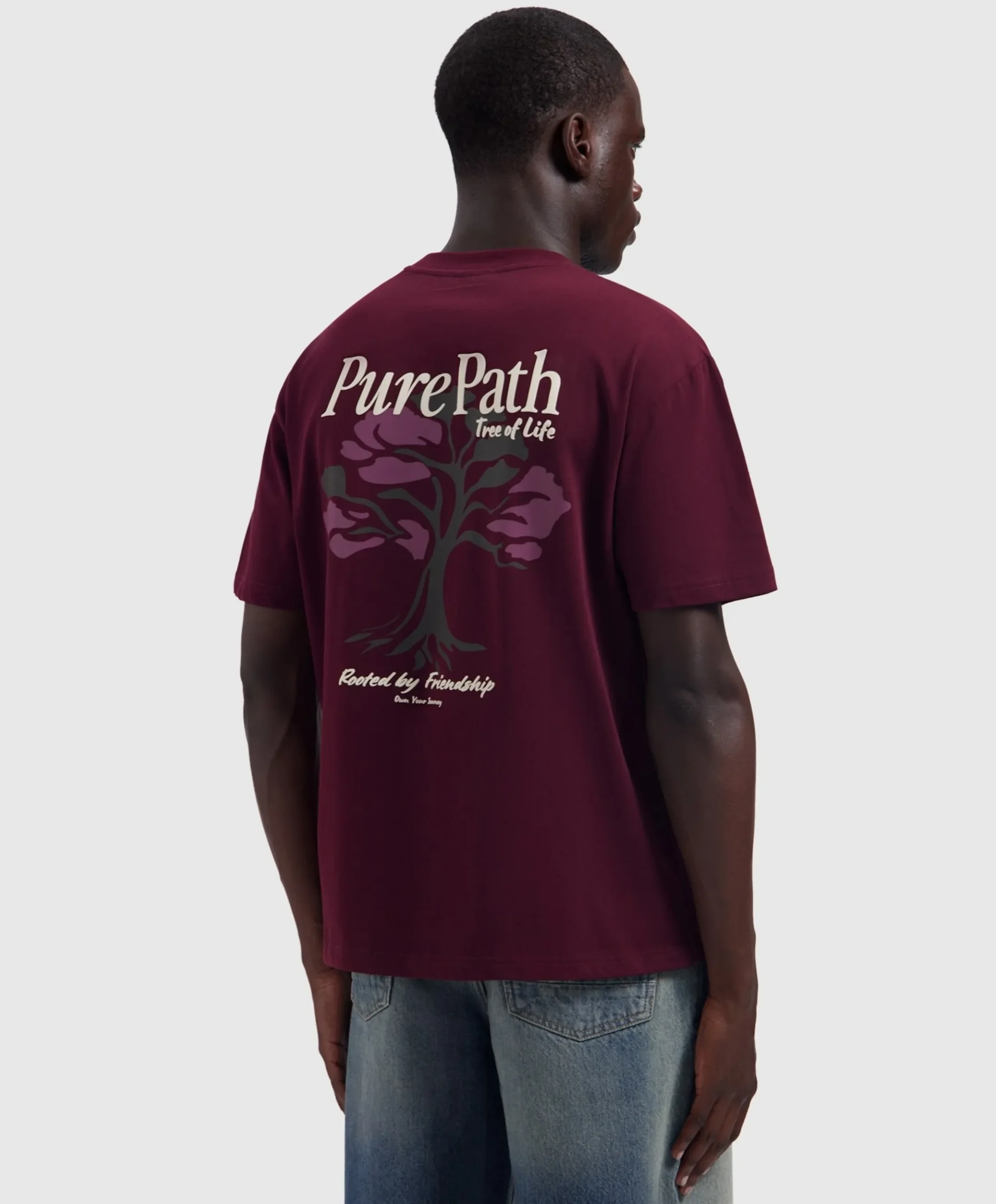 Heren T-shirt bordeaux