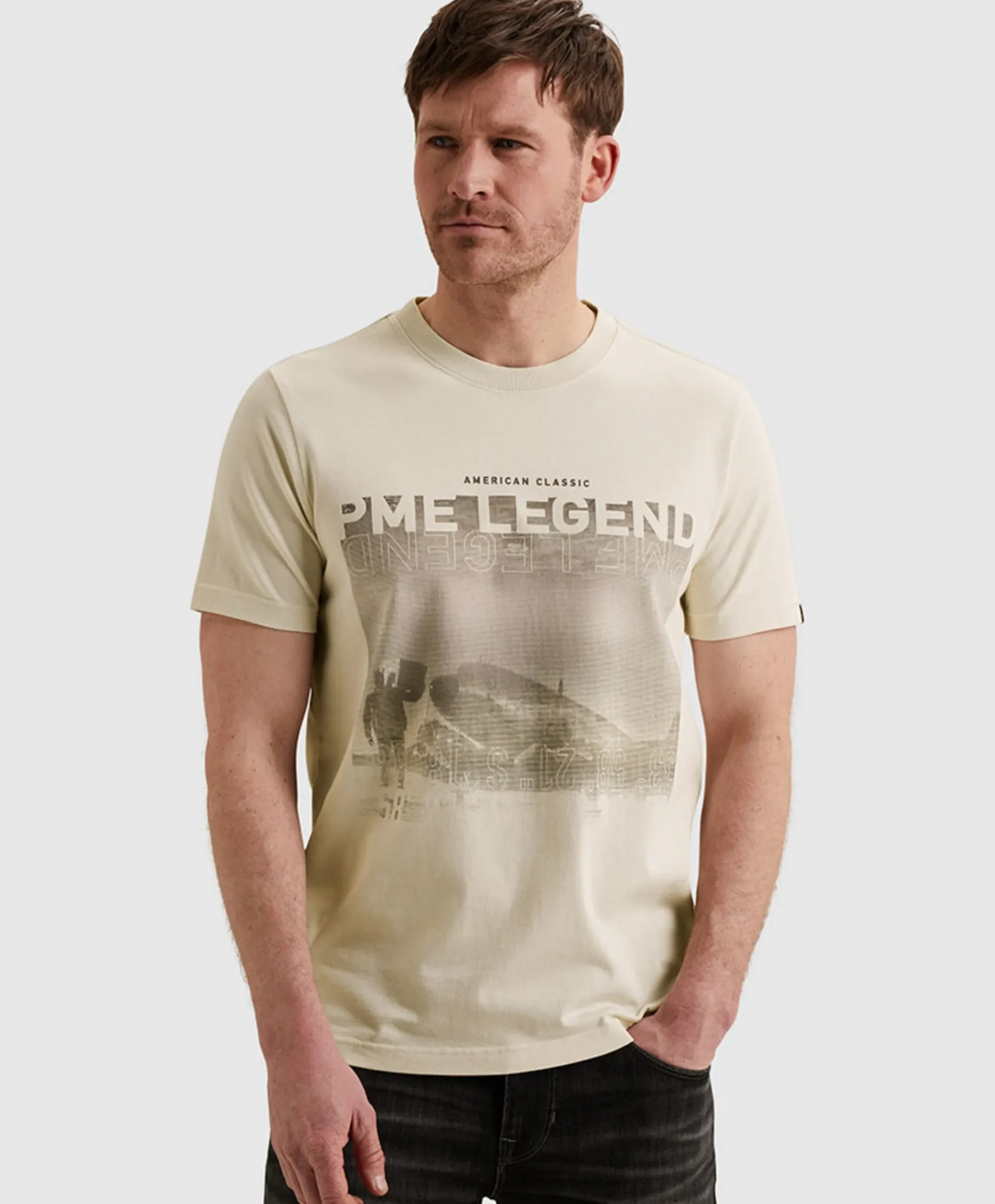 Heren T-shirt ecru
