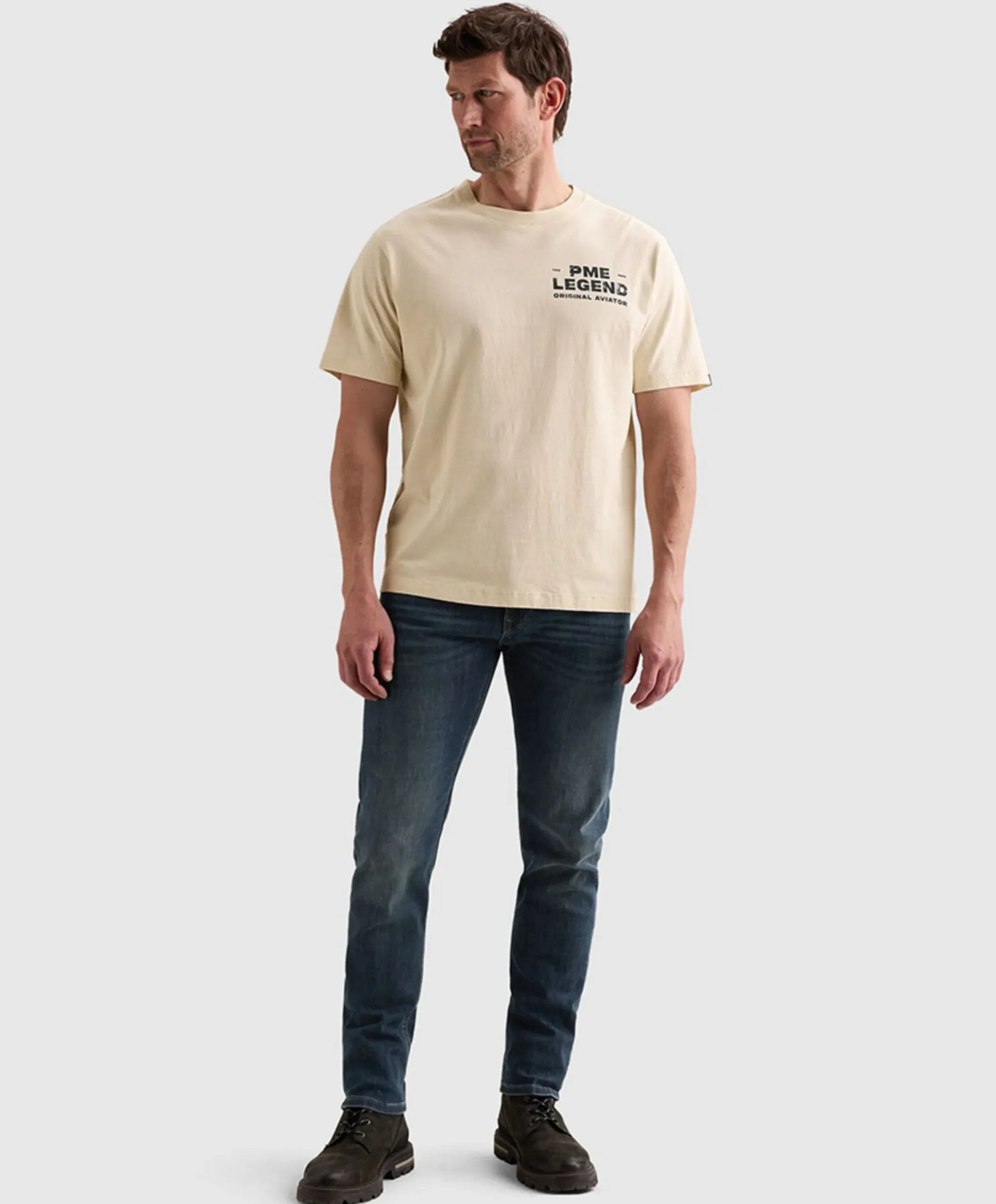 Heren T-shirt ecru