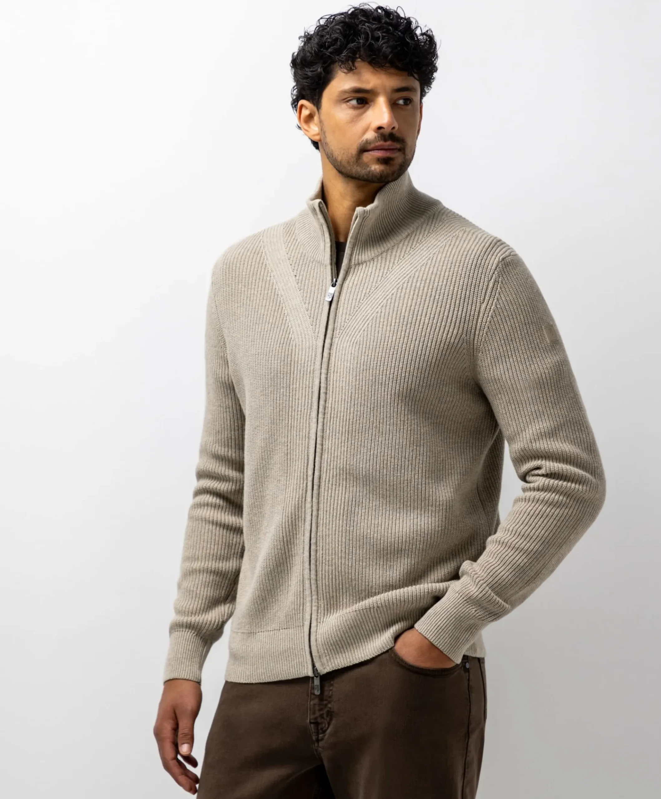 Heren vest beige