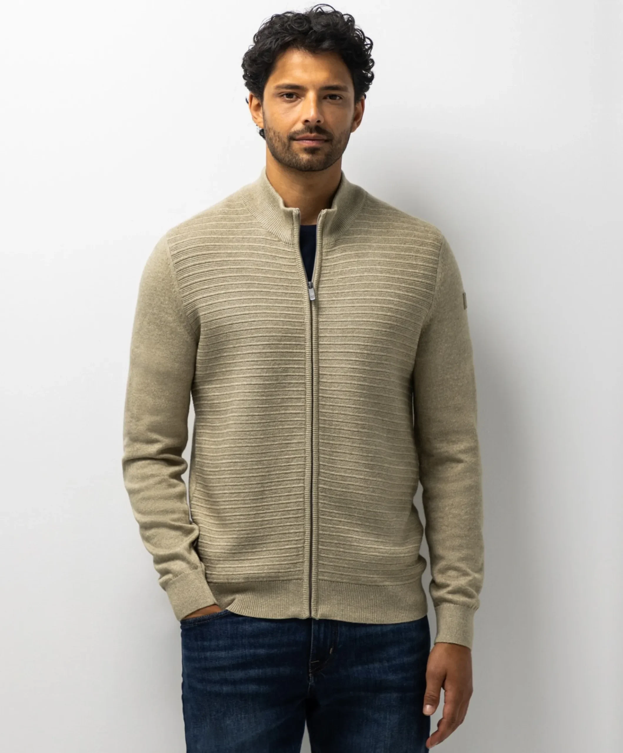Heren vest beige