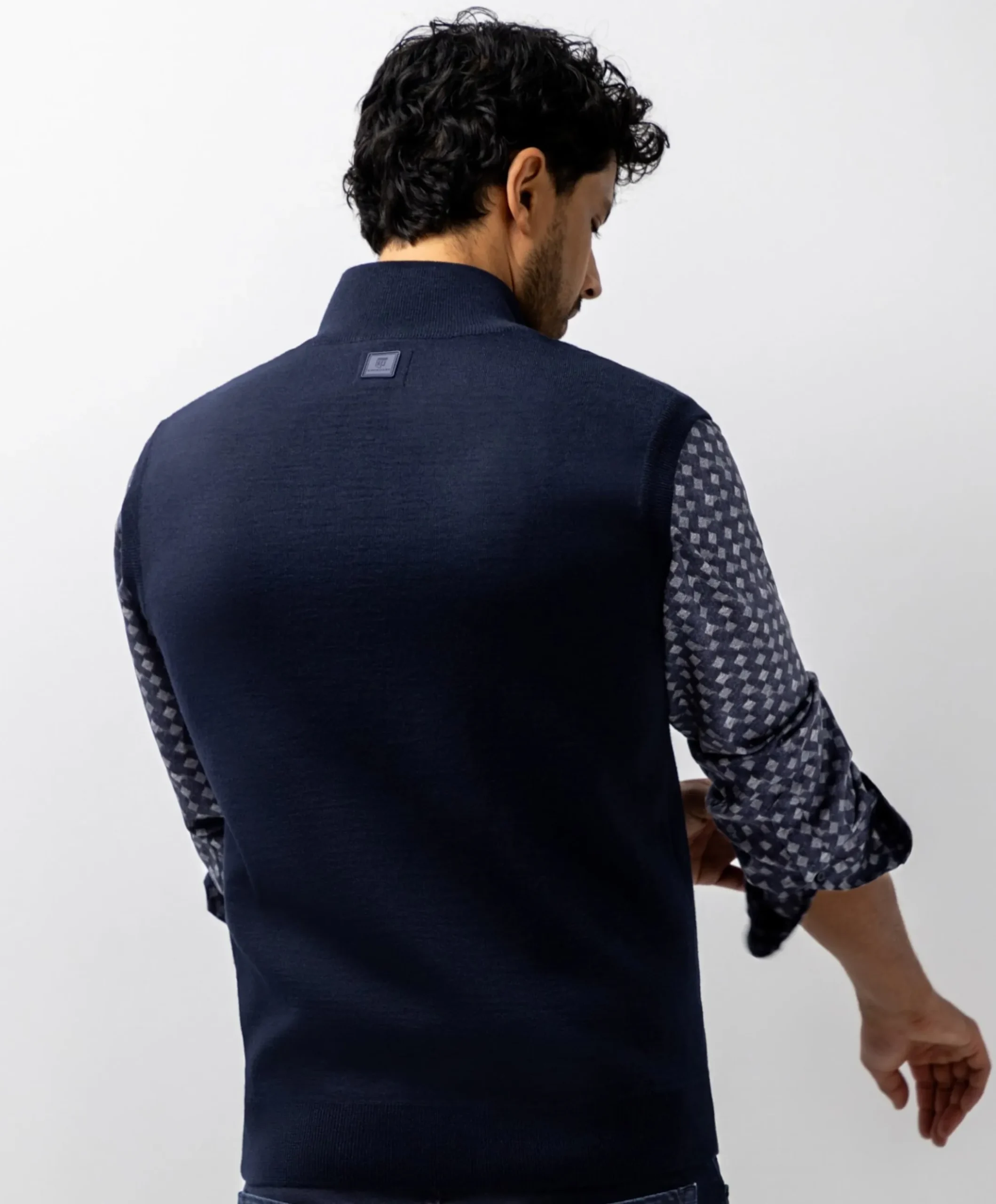 Heren vest blauw