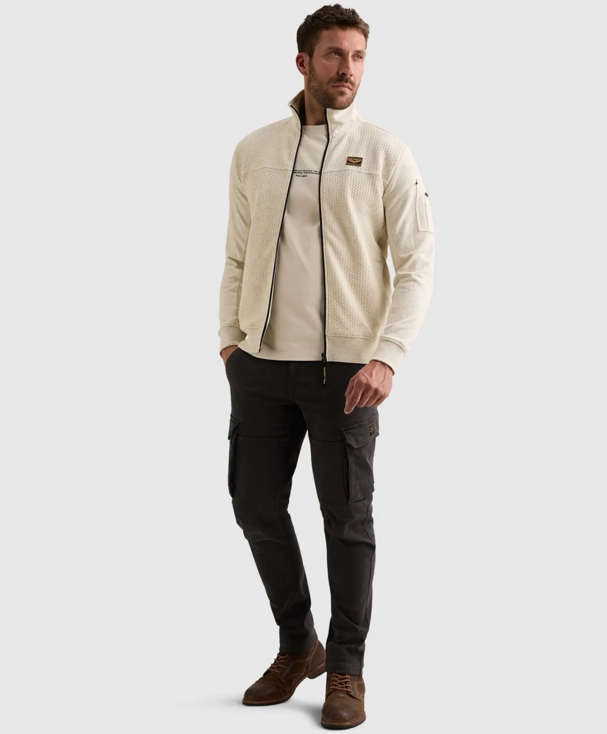 Heren vest ecru