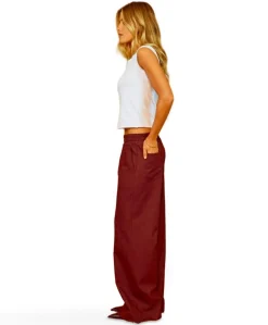 Honey Sof dames broek bordeaux