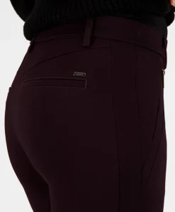 Hose Pull On Slim dames broek bordeaux