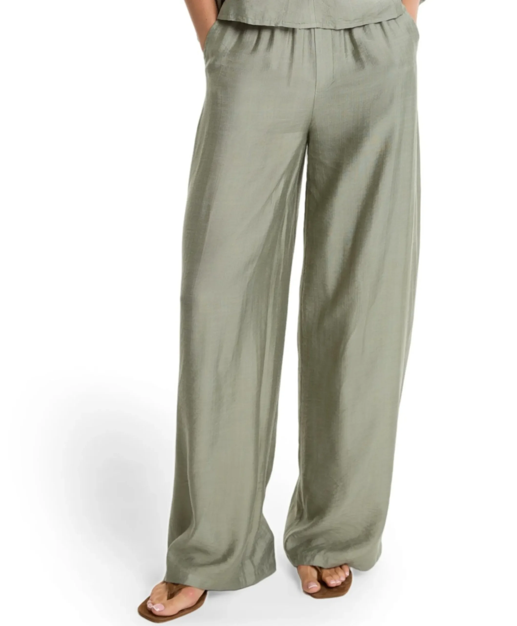 IRREGULAR WIDE LEG dames broek groen