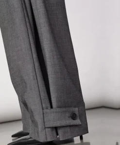 JackyCC Pleat dames broek grijs
