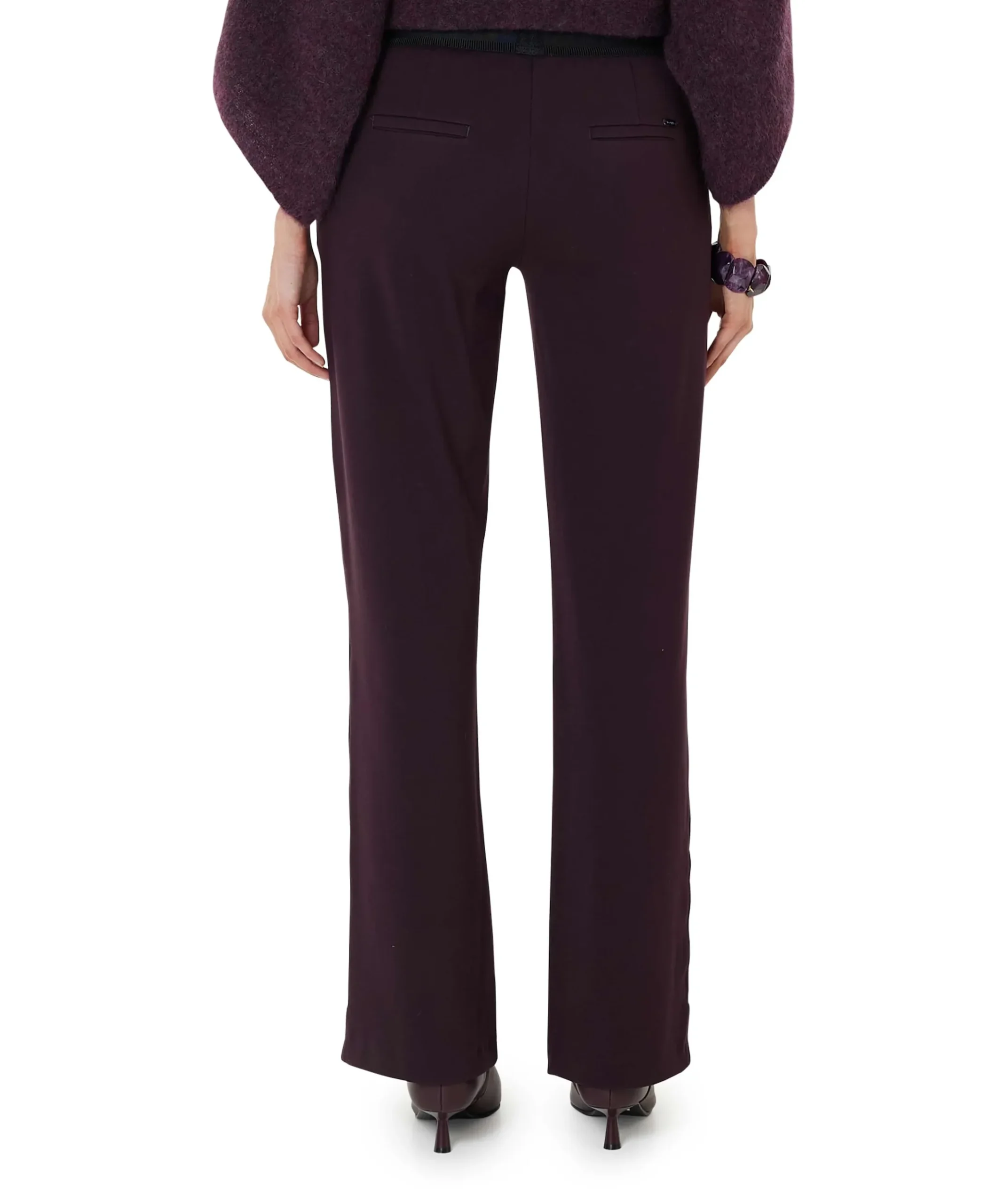 Jenny Wide Leg dames broek bordeaux