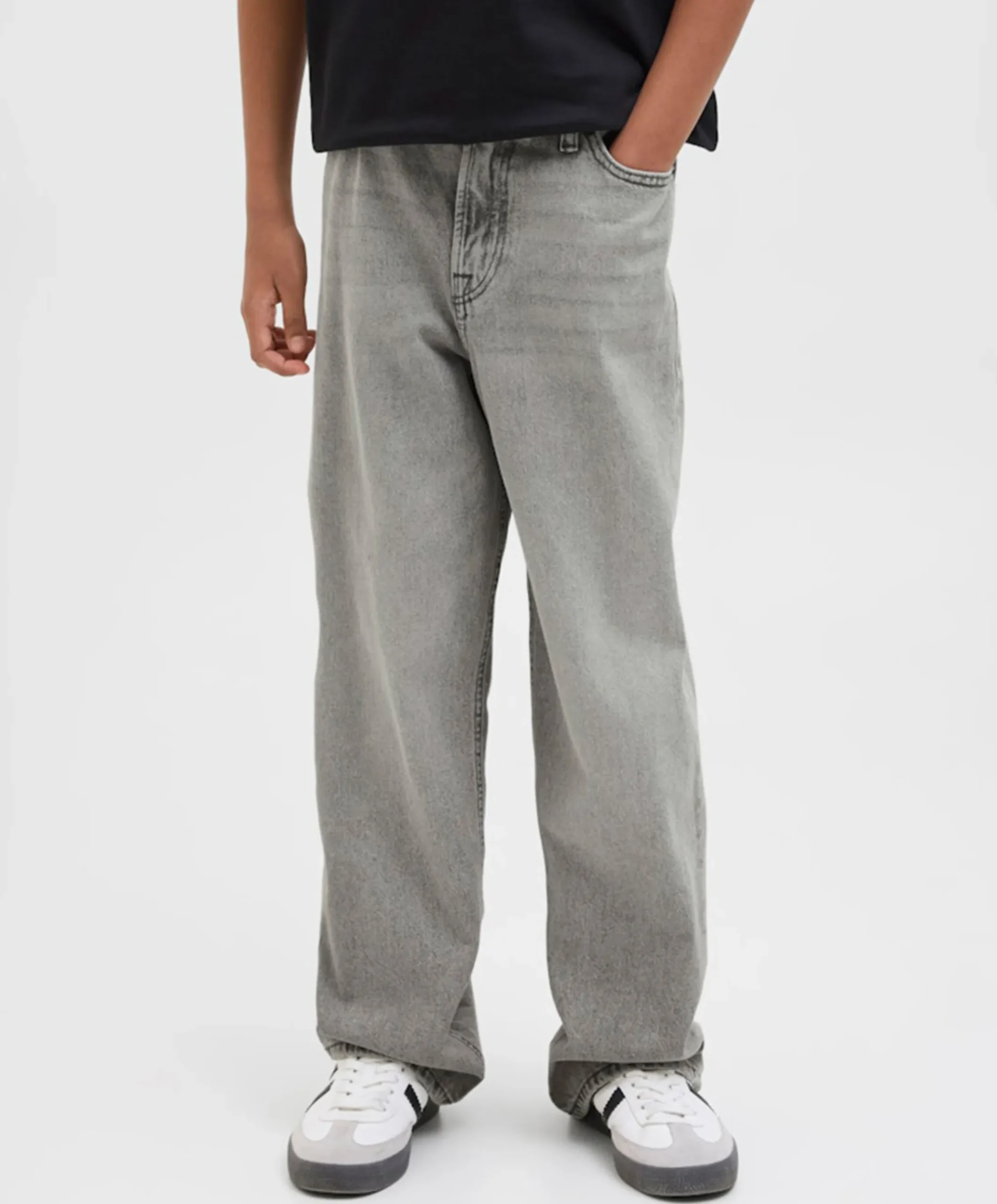JJIALEX JJORIGINAL AKM 554 NOOS JNR jongens jeans grijs