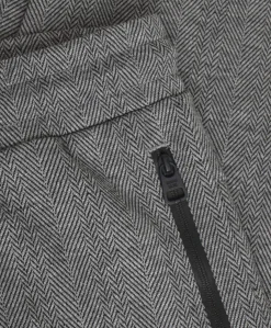Jogpant Check Zip Pocket jongens broek grijs