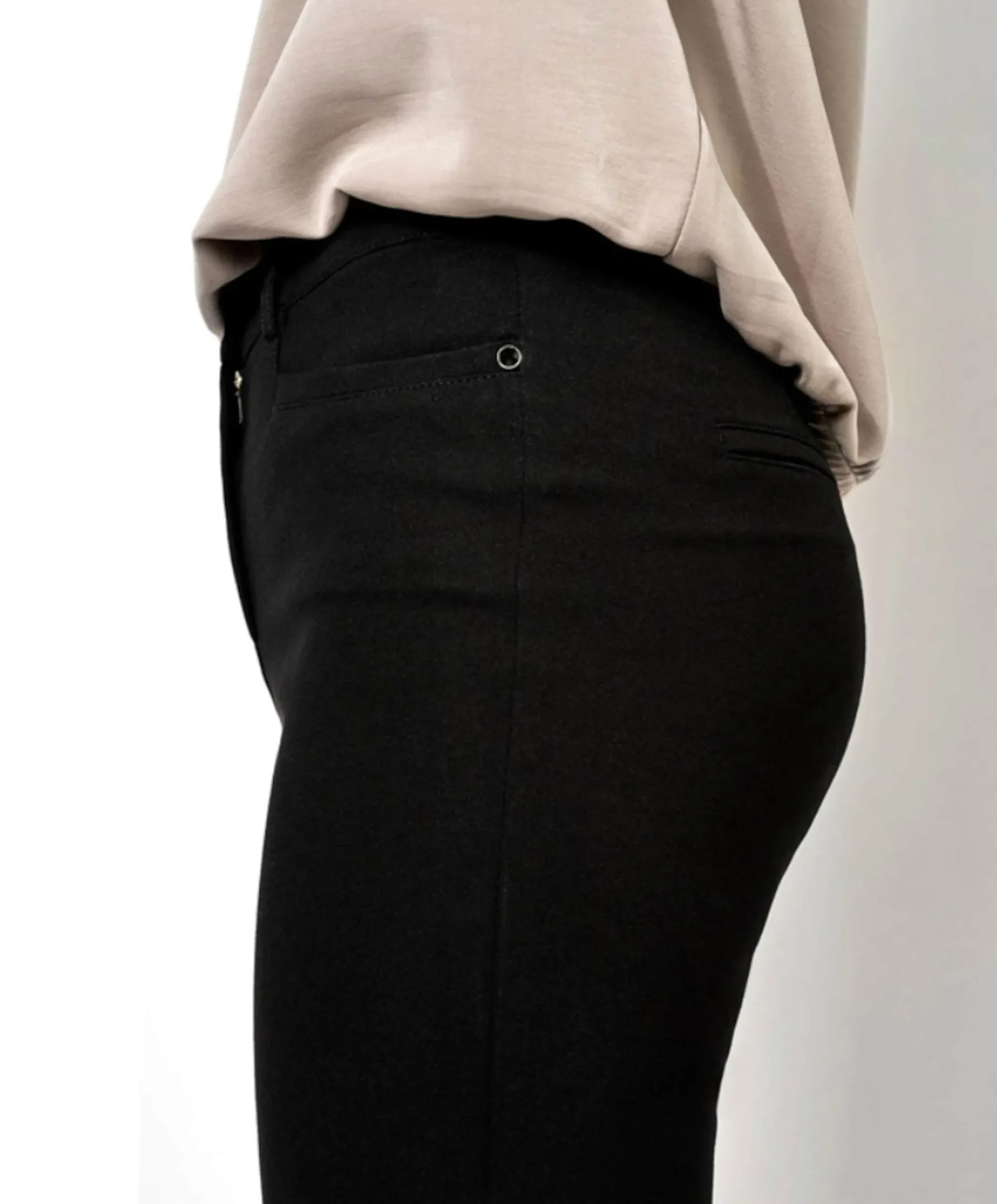 Jolie Turn Up dames broek zwart