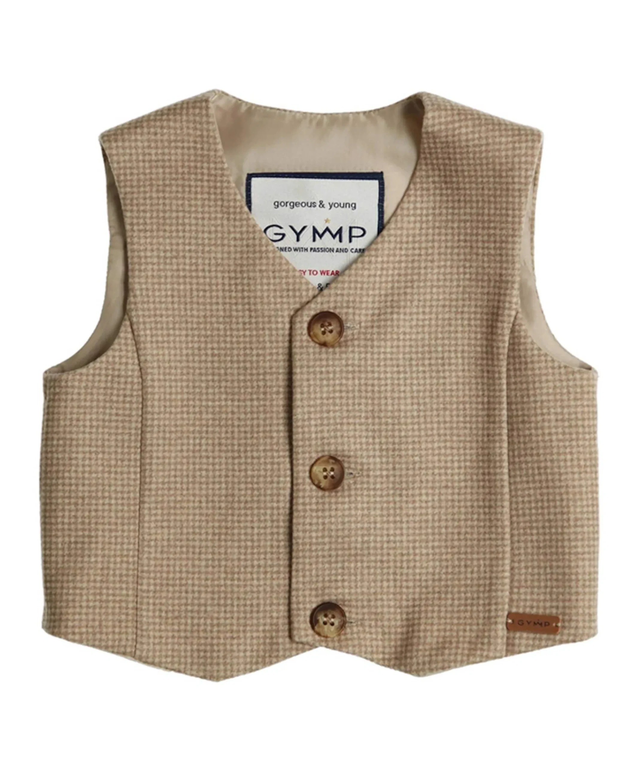 Jongens gilet beige