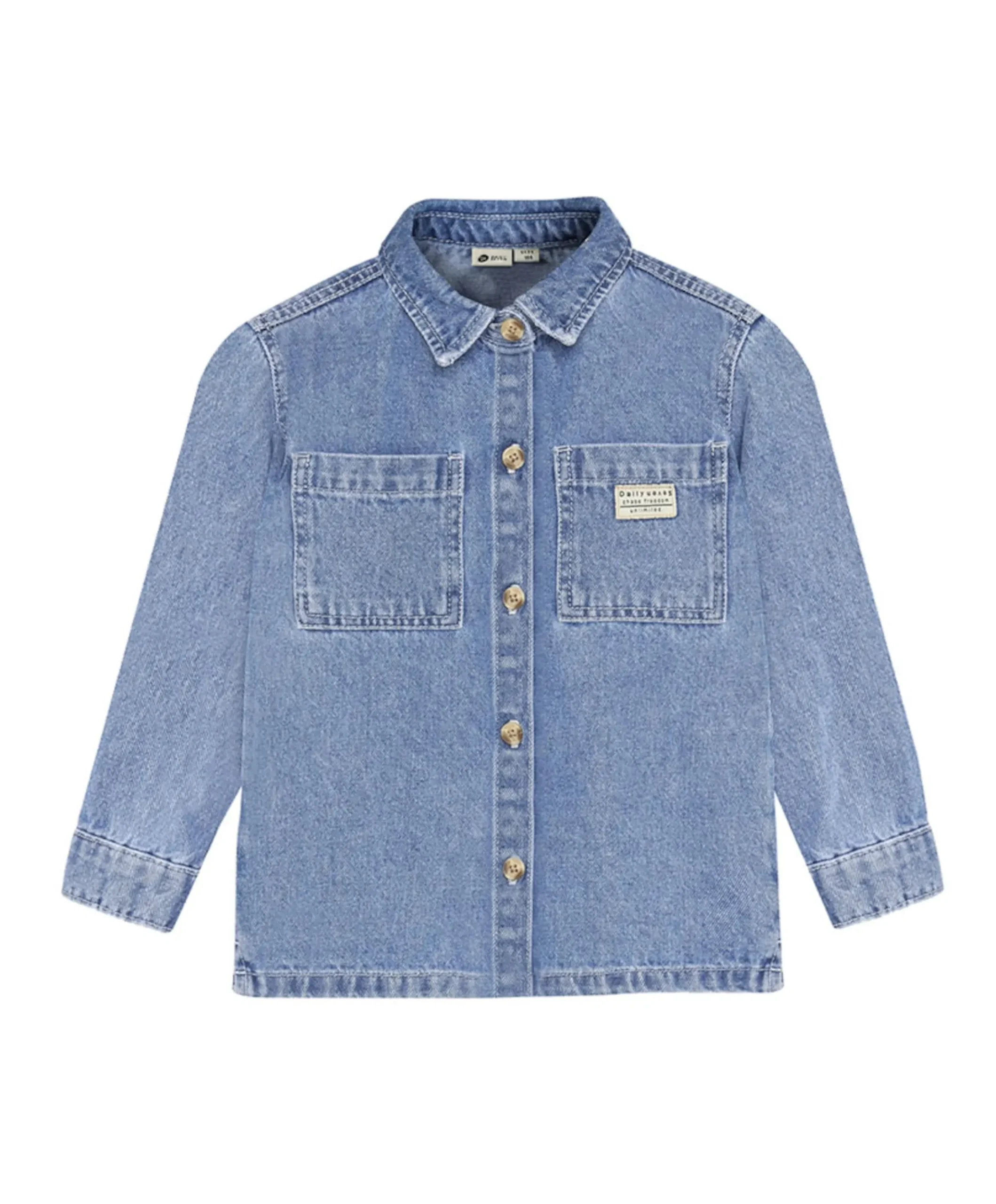 Jongens overhemd lange mouw blauw