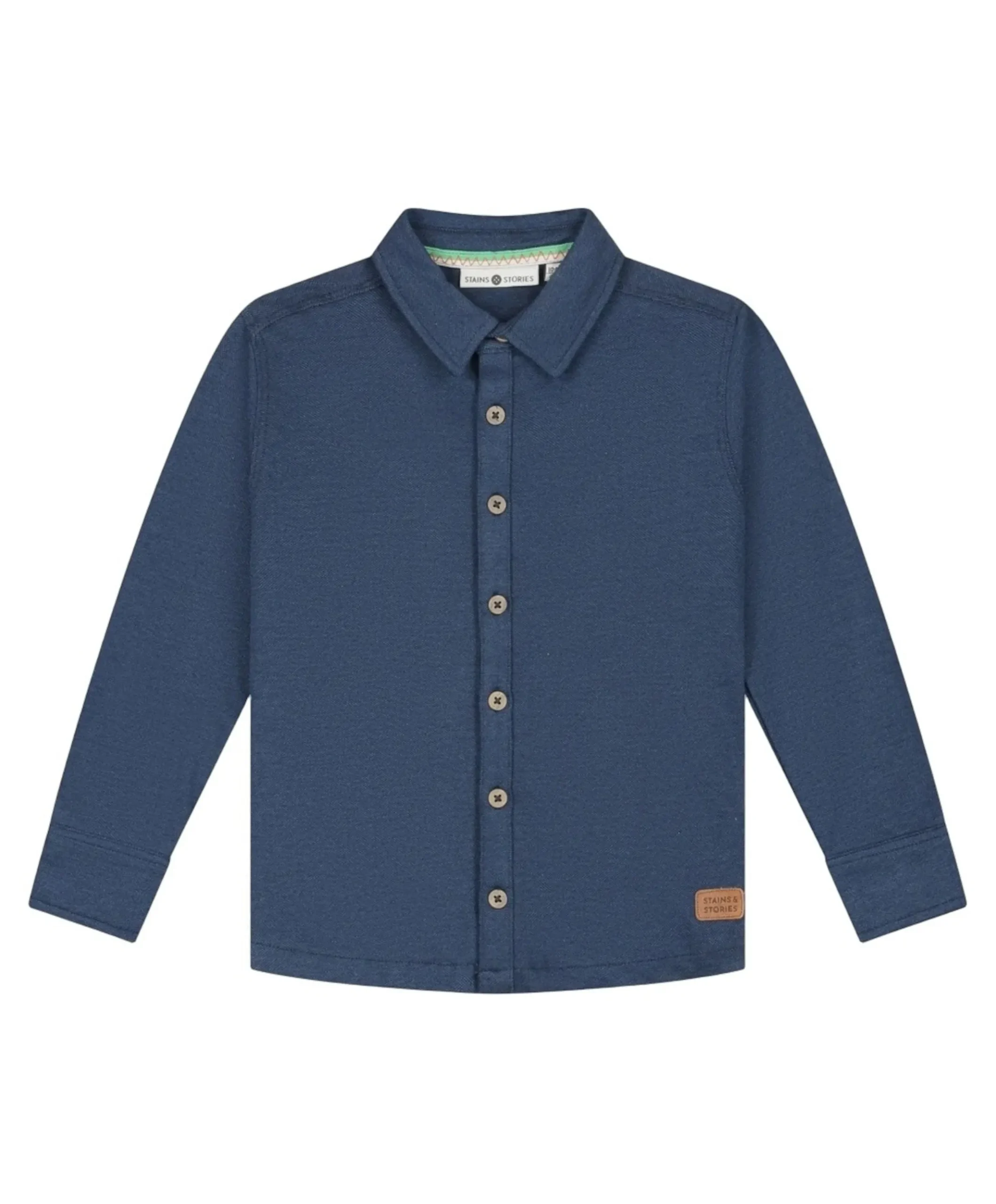 Jongens overhemd lange mouw blauw