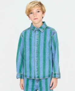 Jongens overhemd lange mouw blauw