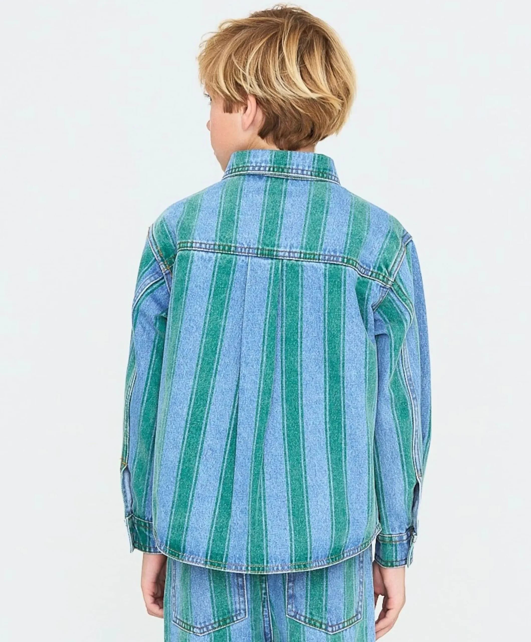Jongens overhemd lange mouw blauw