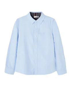 Jongens overhemd lange mouw blauw