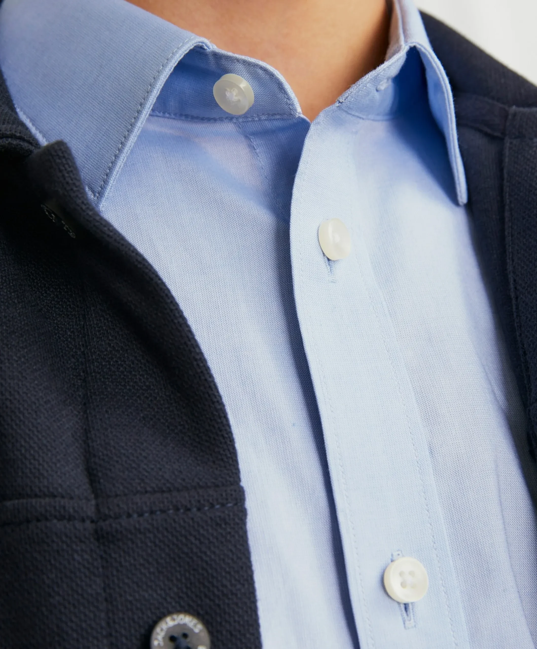 Jongens overhemd lange mouw blauw