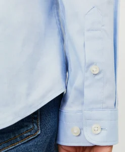 Jongens overhemd lange mouw blauw