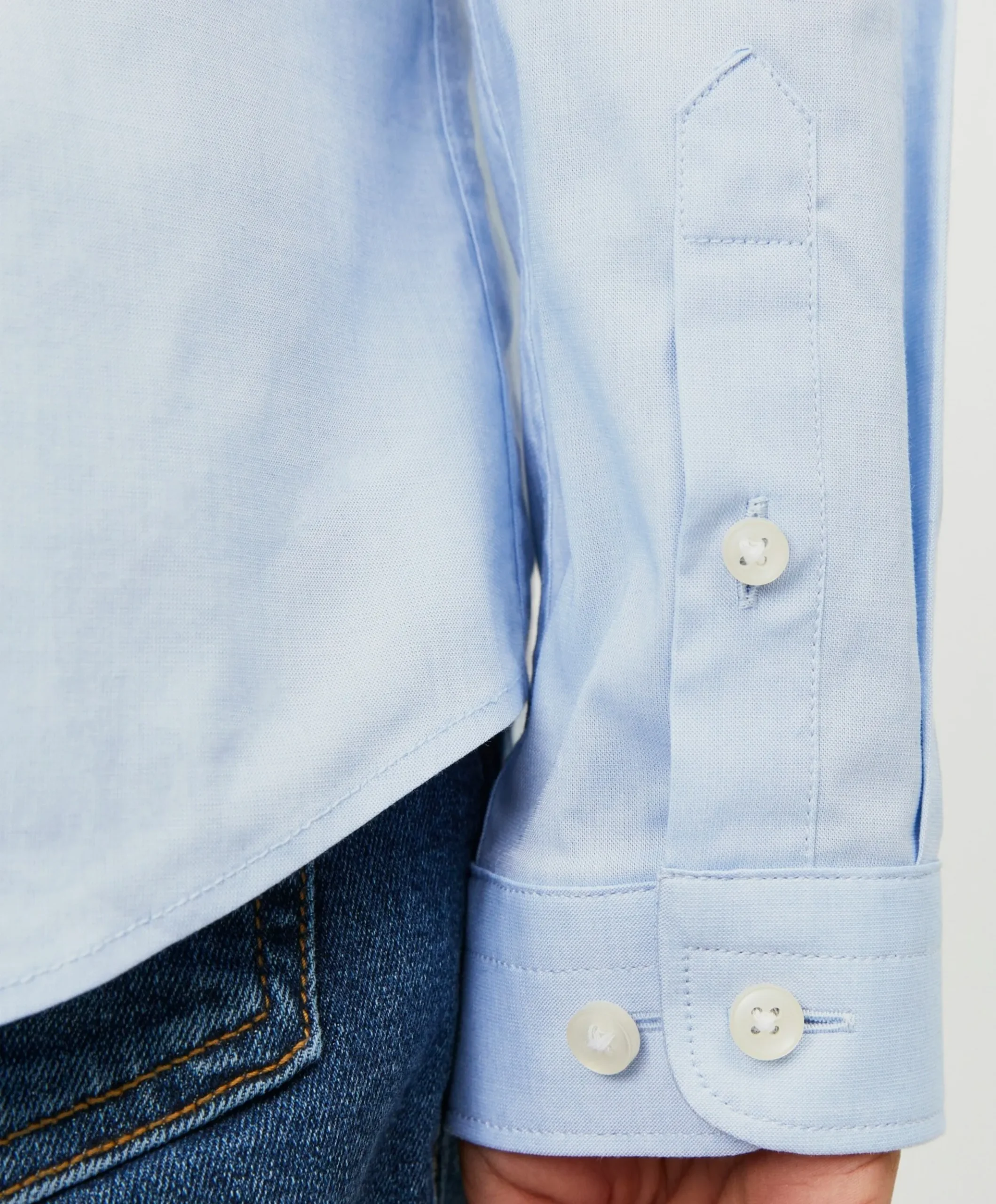 Jongens overhemd lange mouw blauw