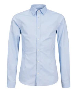 Jongens overhemd lange mouw blauw