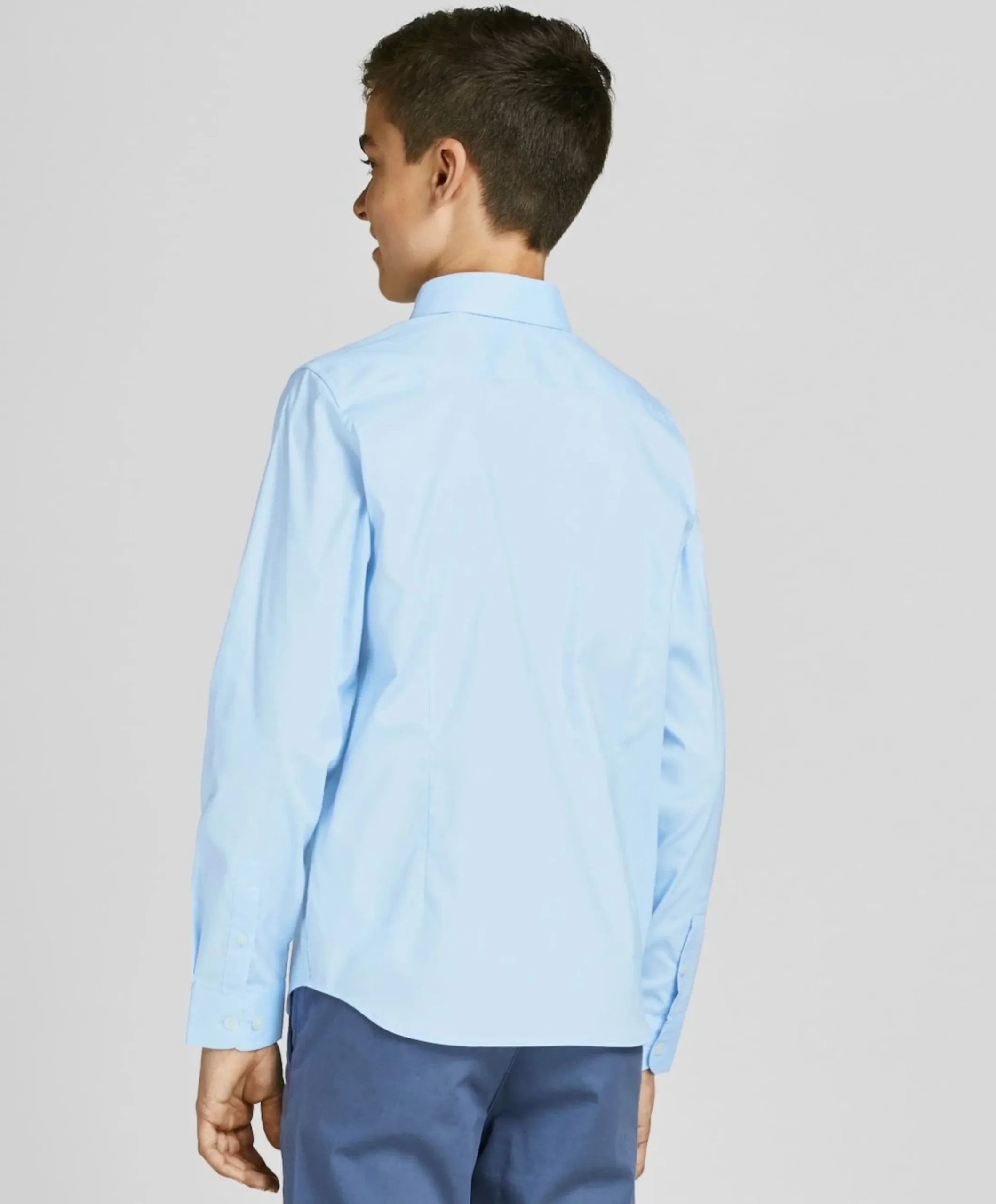 Jongens overhemd lange mouw blauw