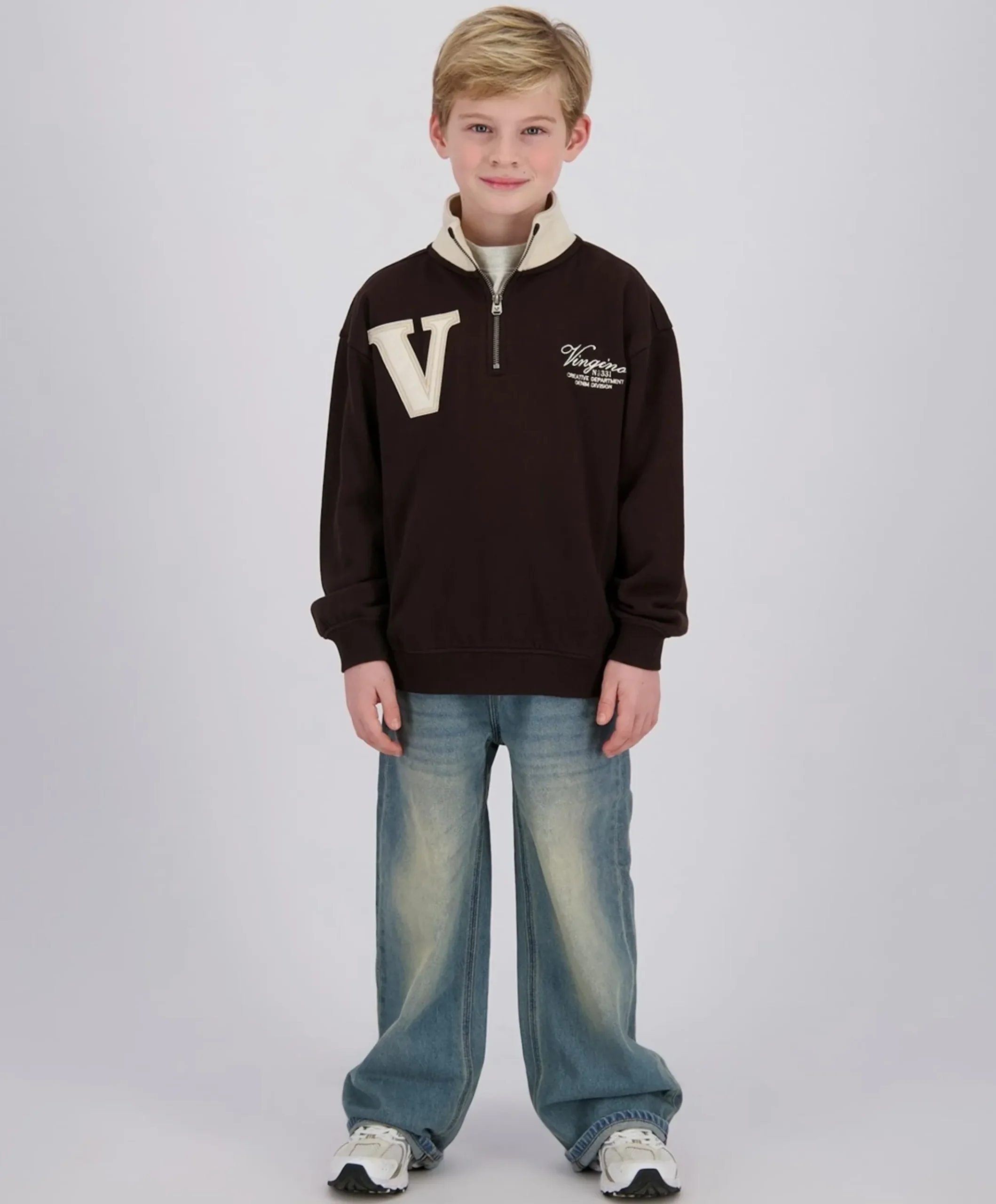 Jongens sweater bruin