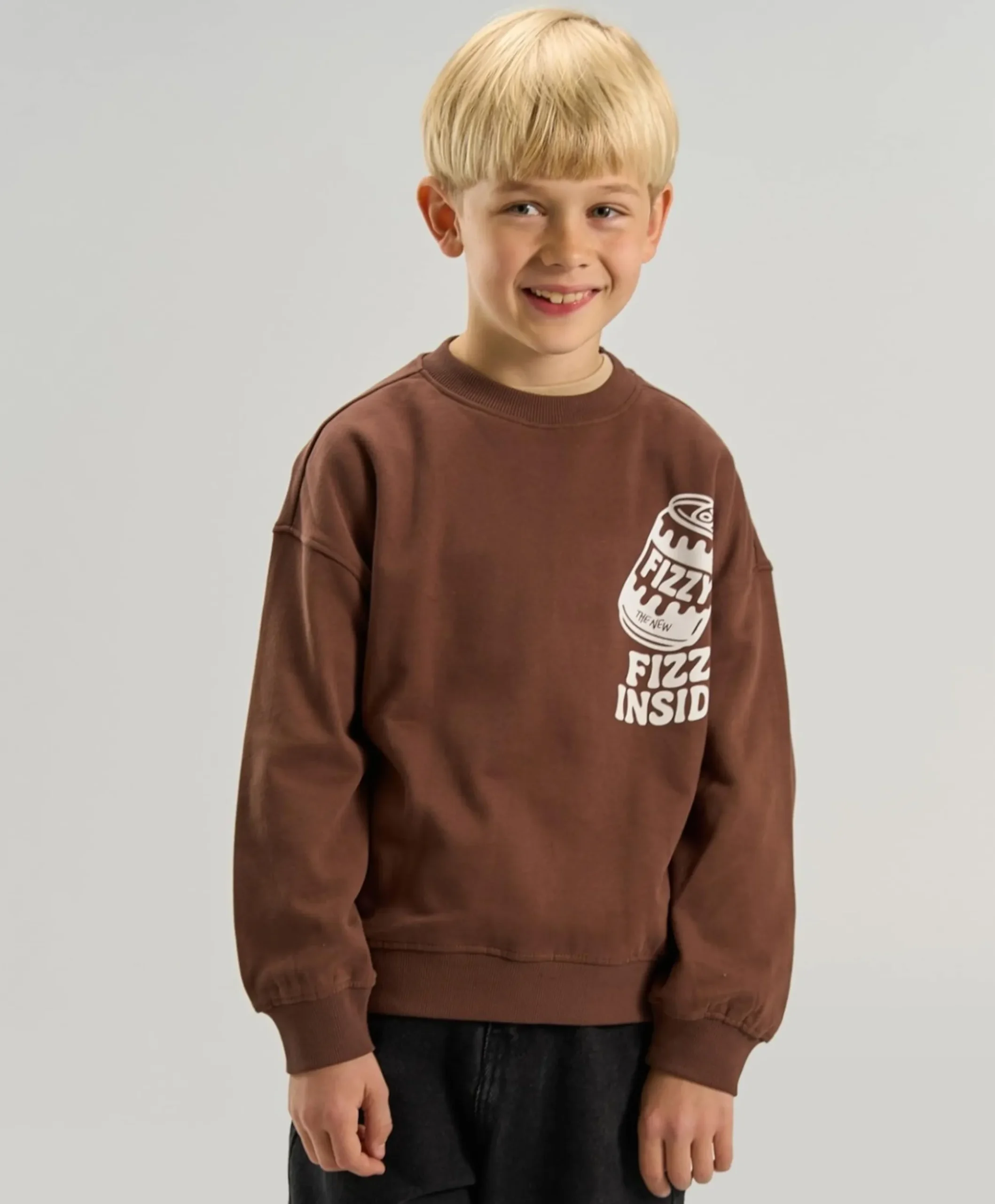 Jongens sweater bruin
