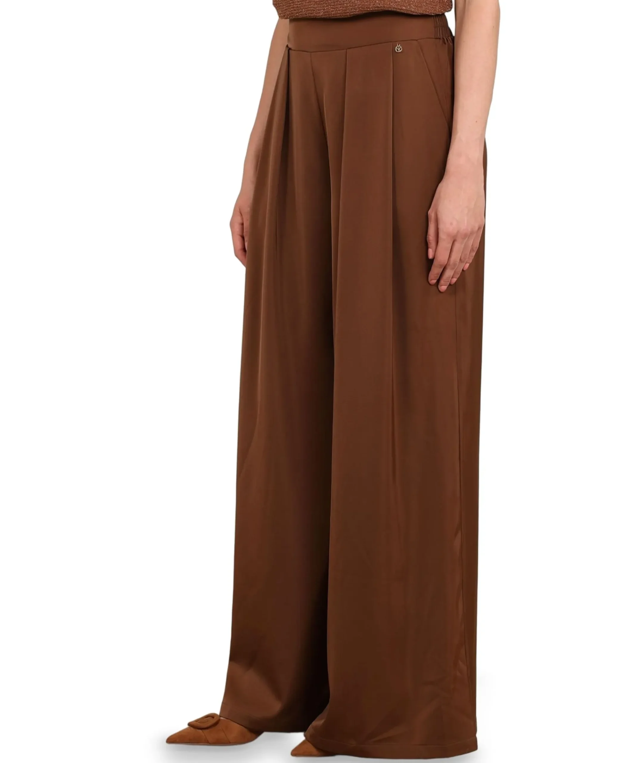 June Shiny dames broek bruin