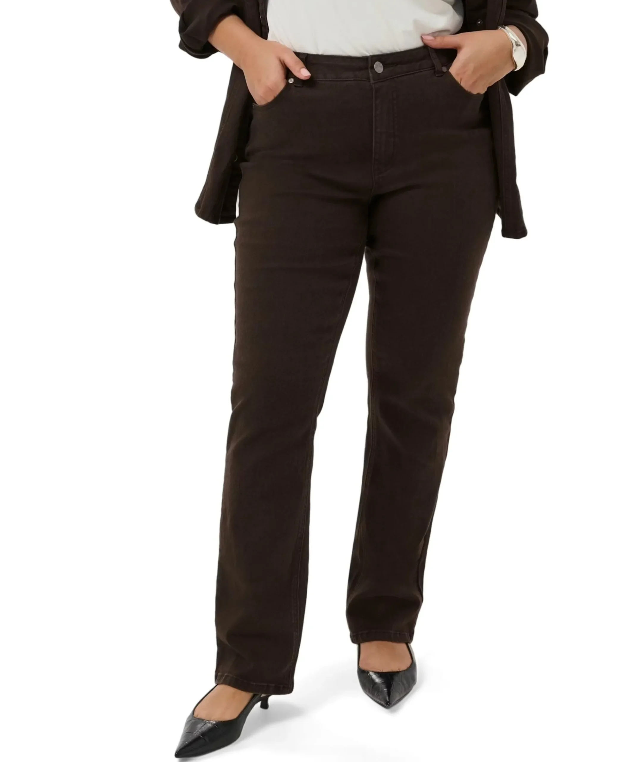 KCbree Straight dames jeans bruin