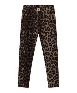knitted tiger legging meisjes broek bruin