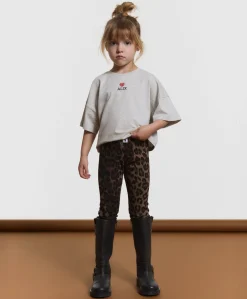 knitted tiger legging meisjes broek bruin