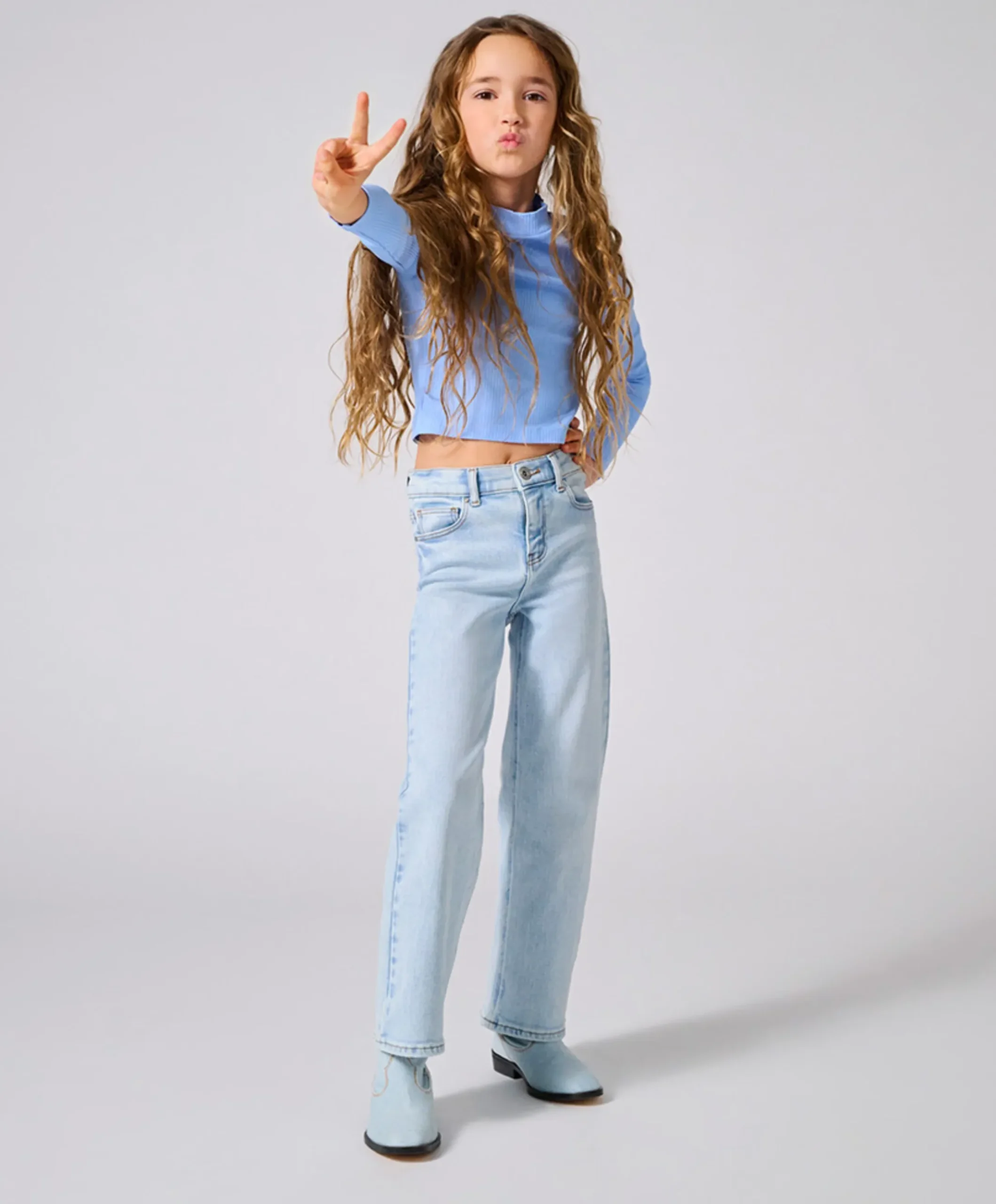 KOGJUICY LIFE WIDE LEG DNM DIA547 N meisjes jeans blauw