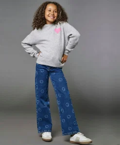 KOGJUICY REG WIDE SMILEY DNM CRO557 meisjes jeans blauw