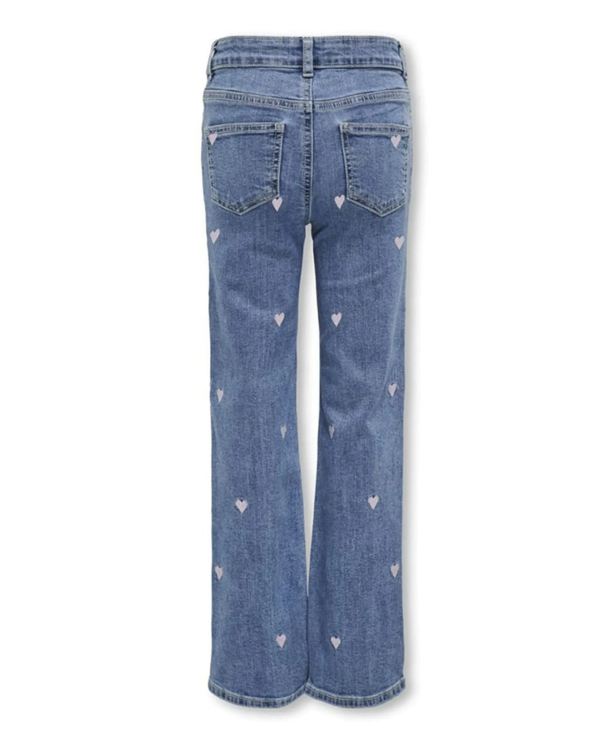 KOGJUICY WIDE LEG HEART EMB DNM JEA meisjes jeans blauw