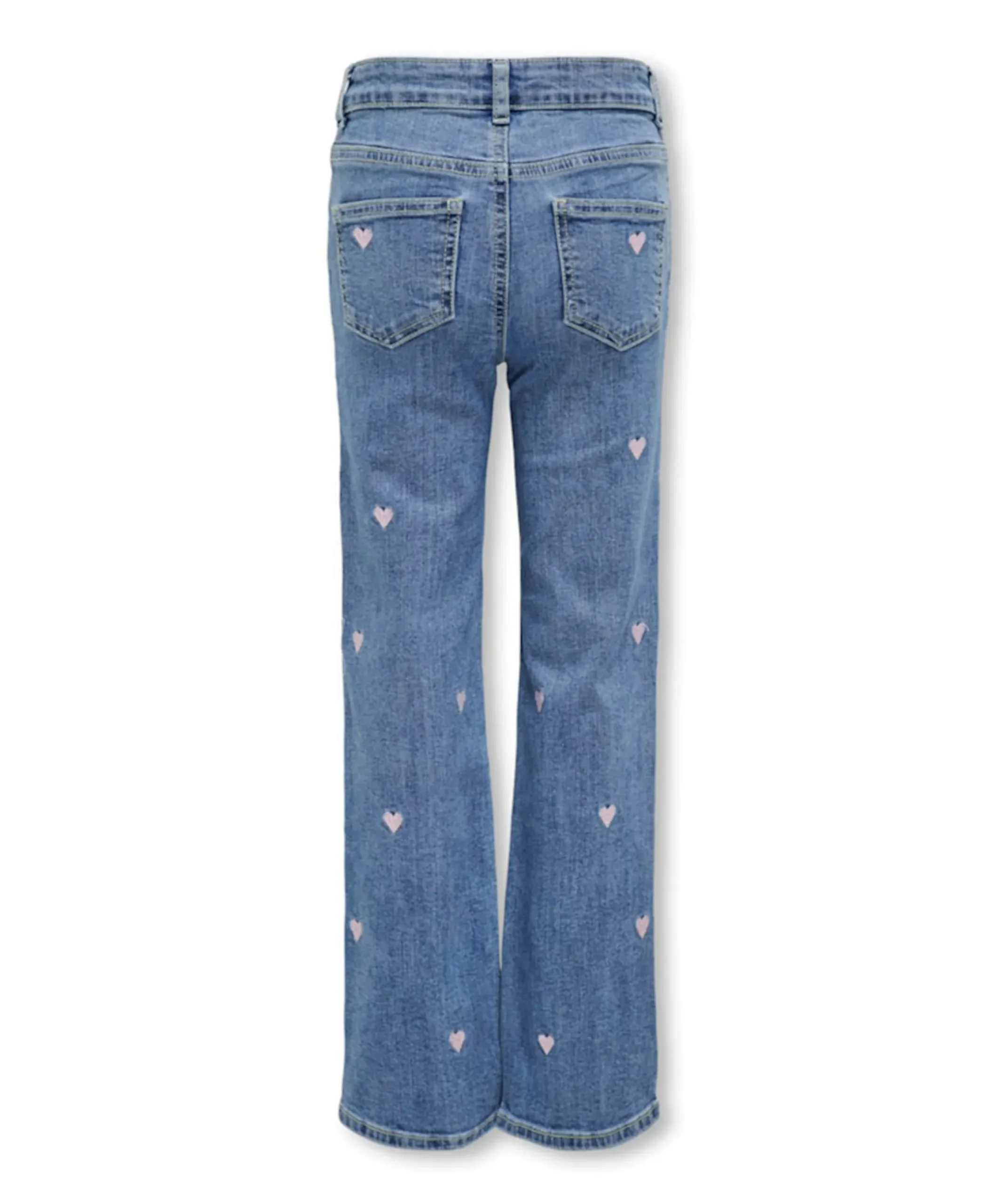 KOGJUICY WIDE LEG HEART EMB DNM JEA meisjes jeans blauw