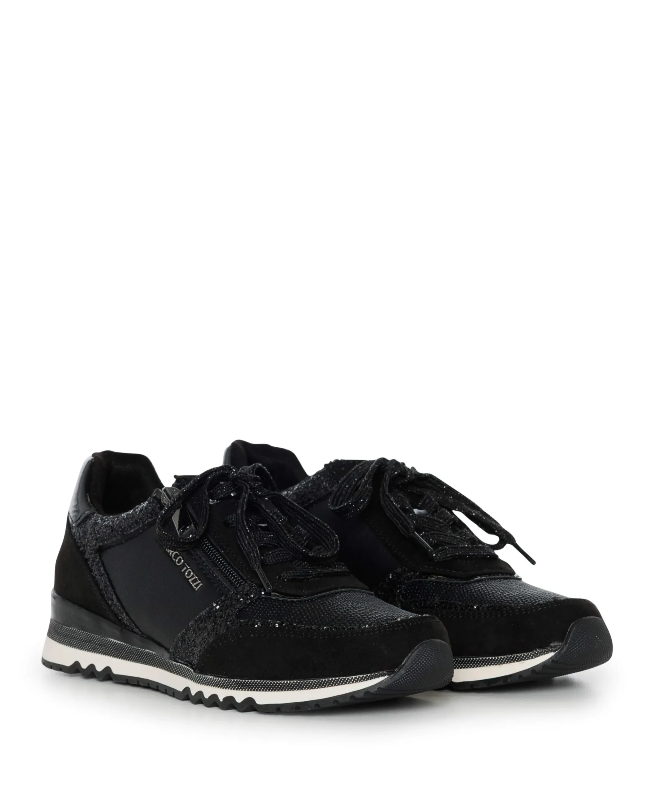 Lace-up dames sneakers zwart