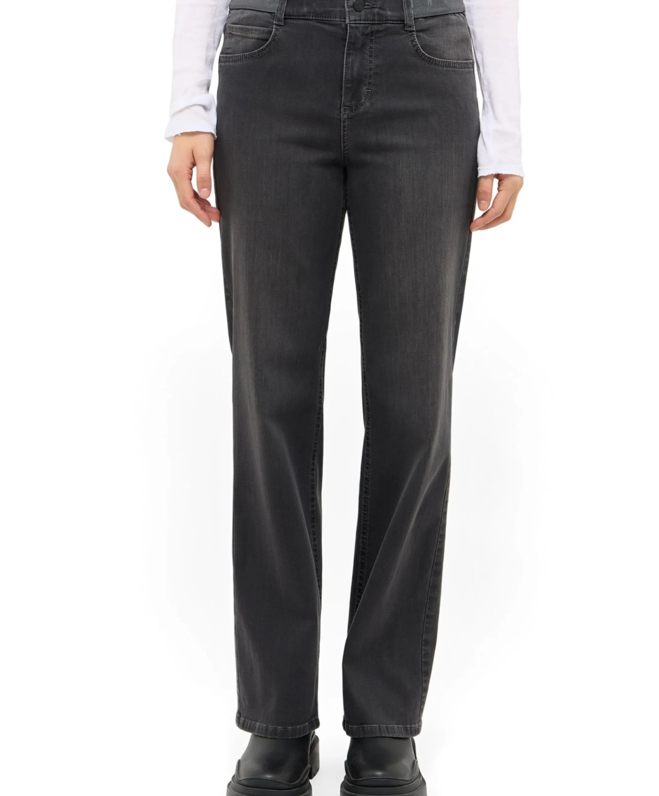LARA SPORTY dames jeans grijs