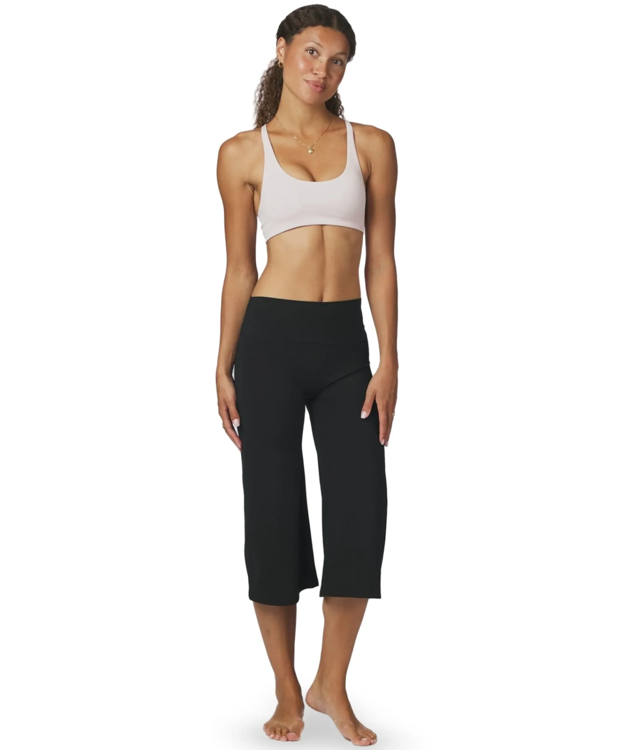 Lauri Wide dames capri broek zwart