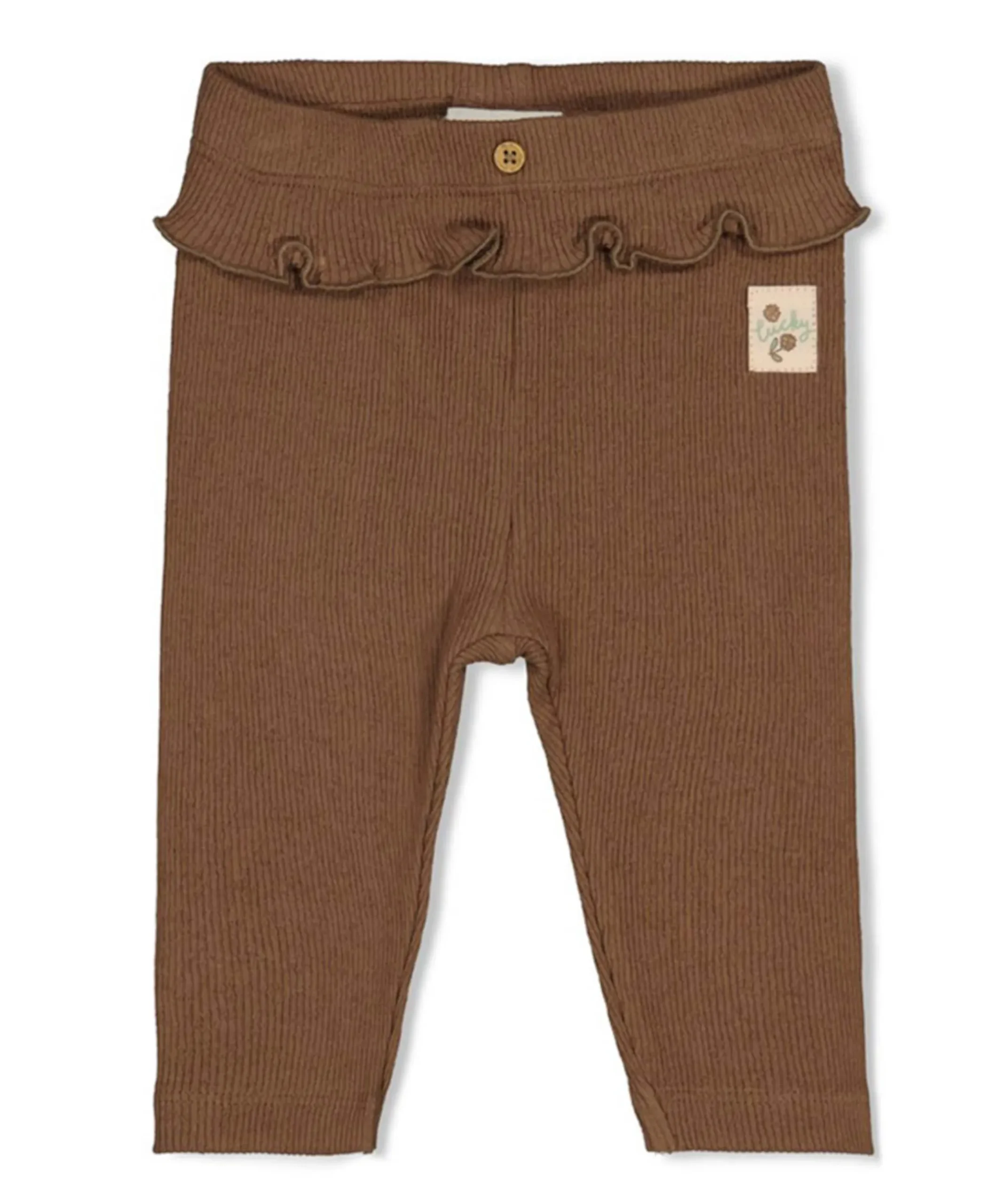 Legging pointelle rib meisjes broek bruin