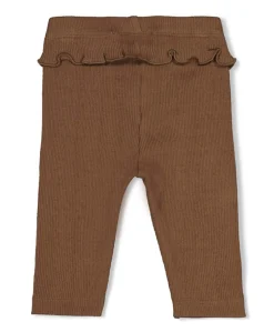 Legging pointelle rib meisjes broek bruin